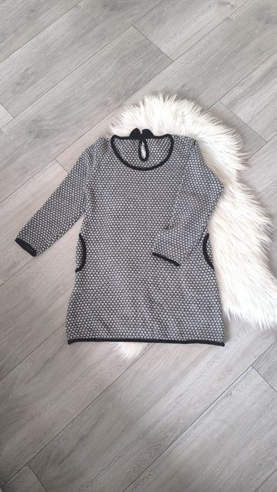 Sweter damski sweterek biało szary M 38 L 40 tunika