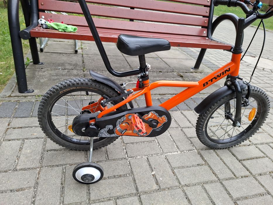 Rower dziecięcy B'TWIN 16" | Drążek + Kółka boczne