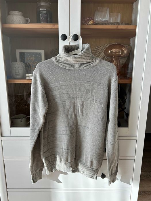 Szary męski golf jesienny sweter sweterek Bytom