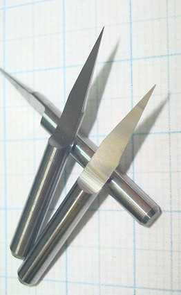 Гравер твердосплавний конічний V-типу перо по воску, дереву та металу