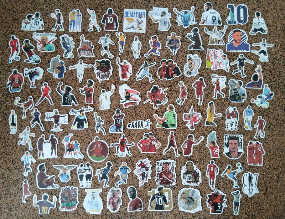 Lote de 95 autocolantes - Estrelas do Futebol