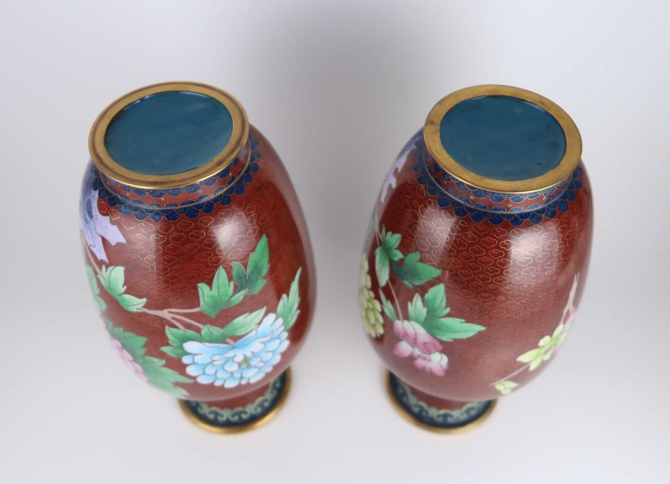 Par de jarras em cloisonné China - 23.5 cm (ref 2)