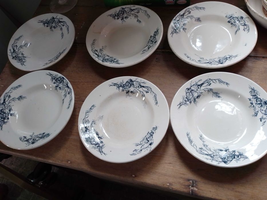 Lote de 6 pratos muito antigos impecáveis