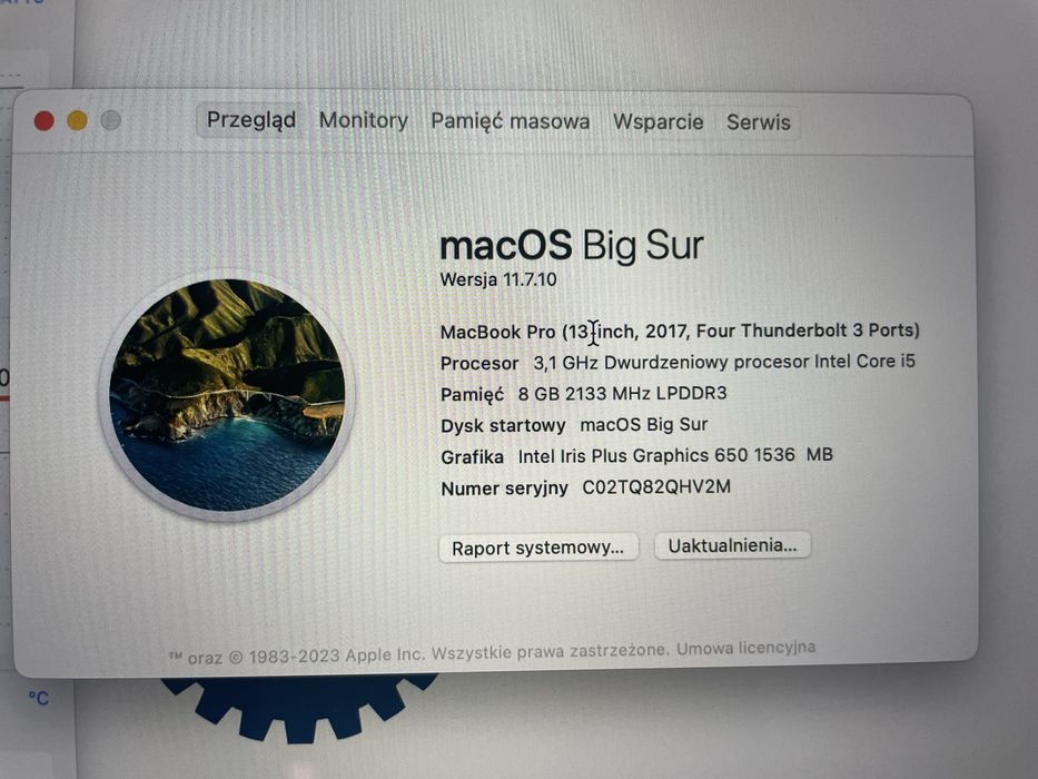 Macbook Pro 2017 i5 512 GB stan doskonaly