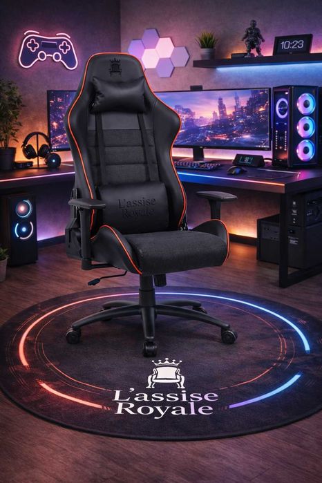 Fotel Gamingowy Obrotowy Biurowy Ergonomiczny Krzesło Gracza Materiał