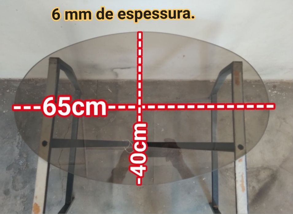 Tampo de vidro oval casa quarto apartamento vivenda escritório gabinet