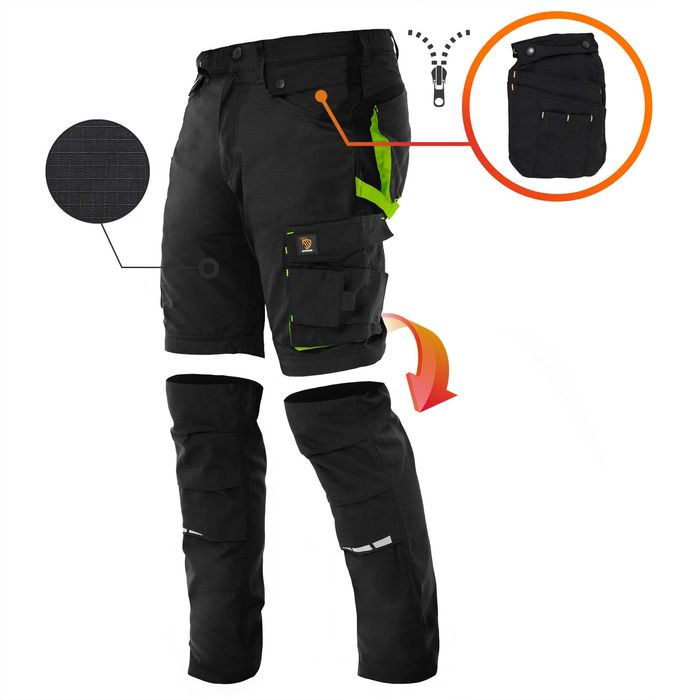 Spodnie robocze Monterskie 2w1 Spodnie + Spodenki krótkie Rozmiar 56