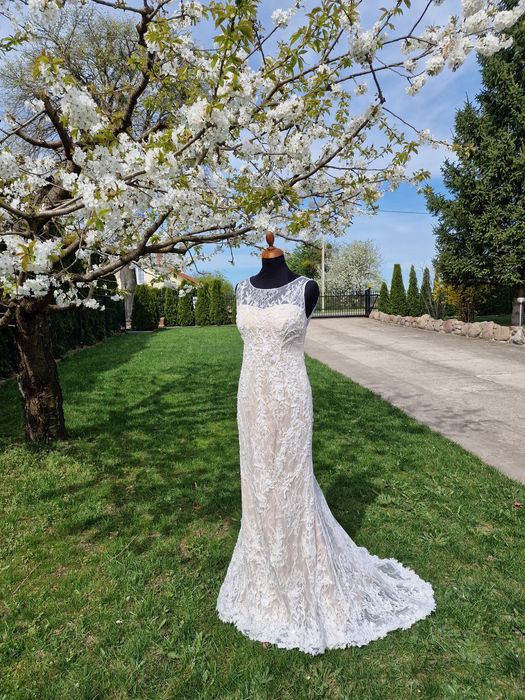Jedyna taka Suknia sukienka ślubna koronkowa S/M lejącą syrenka z mały