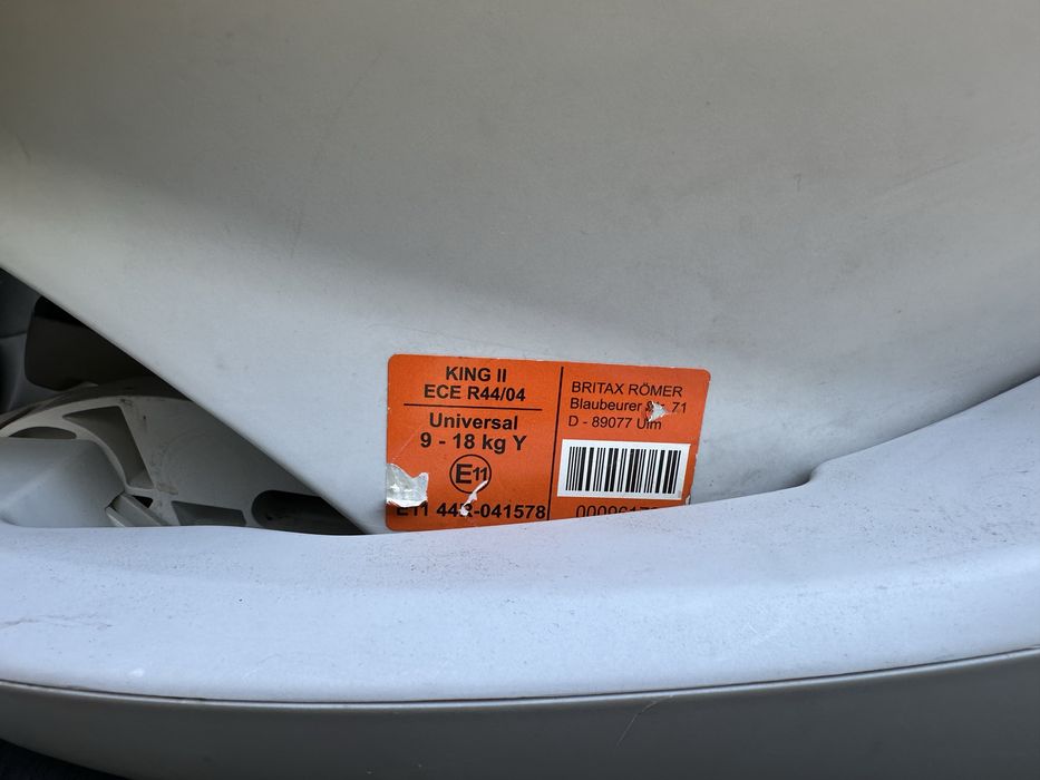 Fotelik Britax Romer King II  od 9 kg do 18 kg