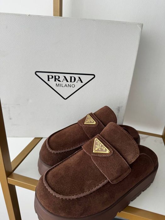 Buty Mule klapki Prada! Zamsza naturalna! Od ręki 38,39