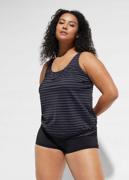 B.P.C tankini czarno-szare w paseczki 46.