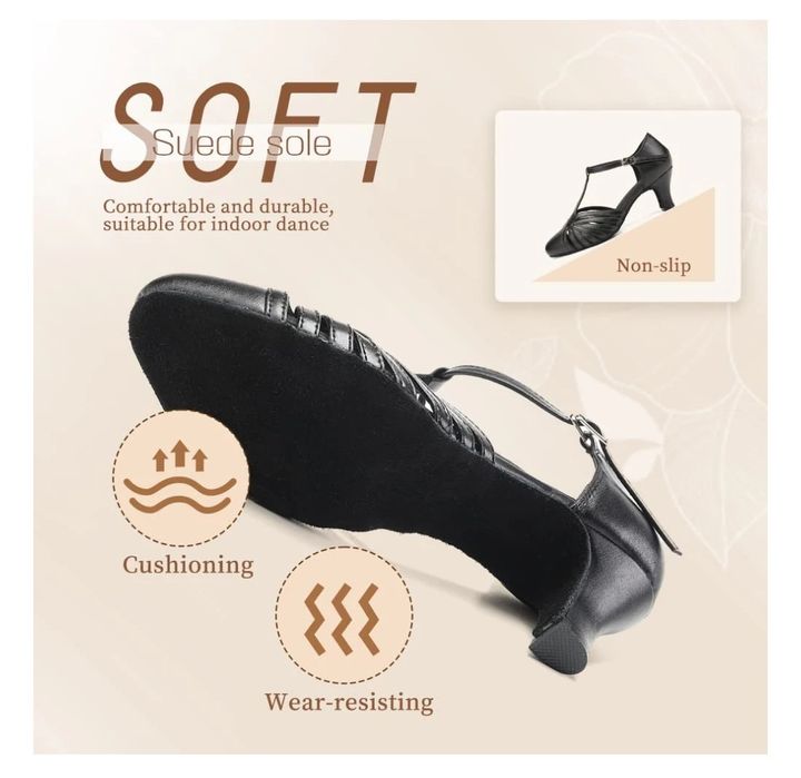 RUYBOZRY Damskie buty do tańca latynoskiego Zamknięte buty do tańca śl