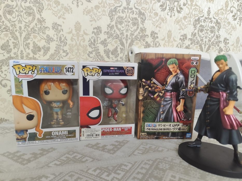 Колекційні фігурки Funko Pop One Piece, Spider-Man та Zoro | Оригінал