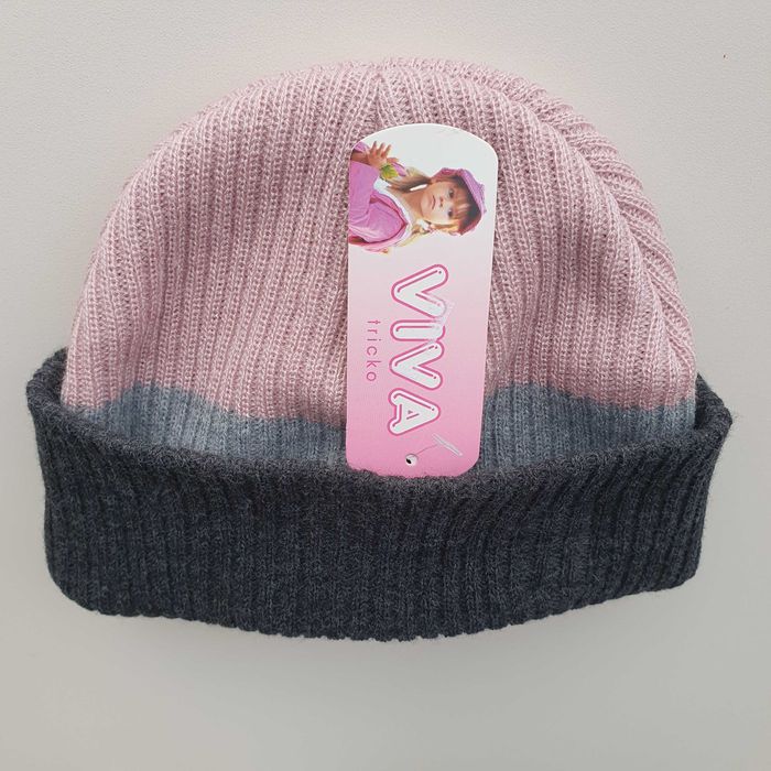 Комплект зимовий для дівчинки шапка подвійна і хомут Viva