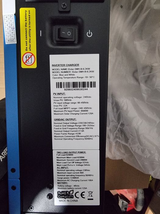 Гібридний сонячний інвертор (hybrid) Easun iSolar-SMH-III-6.2KW WiFi