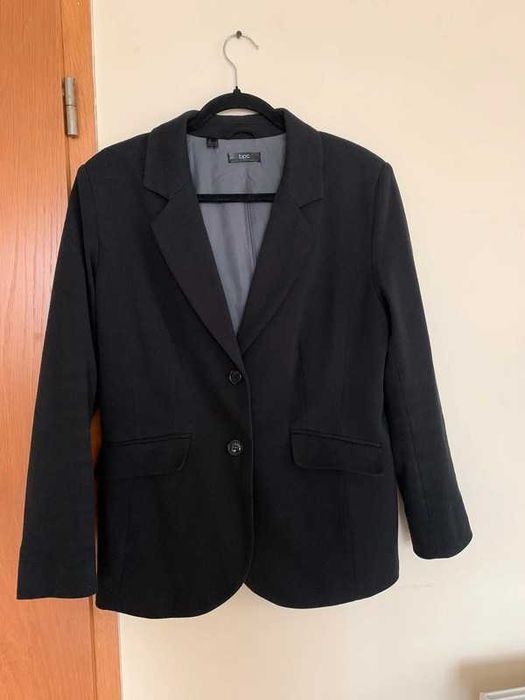 Elegancka klasyczna czarna bawełniana marynarka damska XXL 44 Bonprix