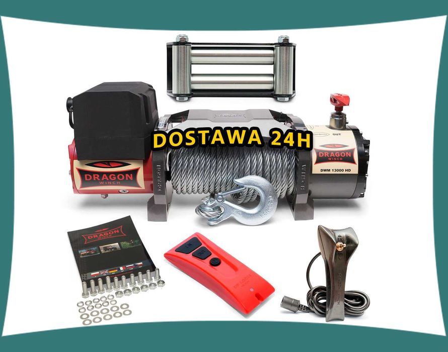 6T /12T Wyciągarka DRAGON WINCH 12V  lawety autolawety wciągarka