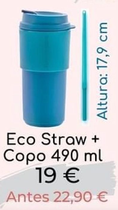 Copo Térmico + Palha Reutilizável Tupperware