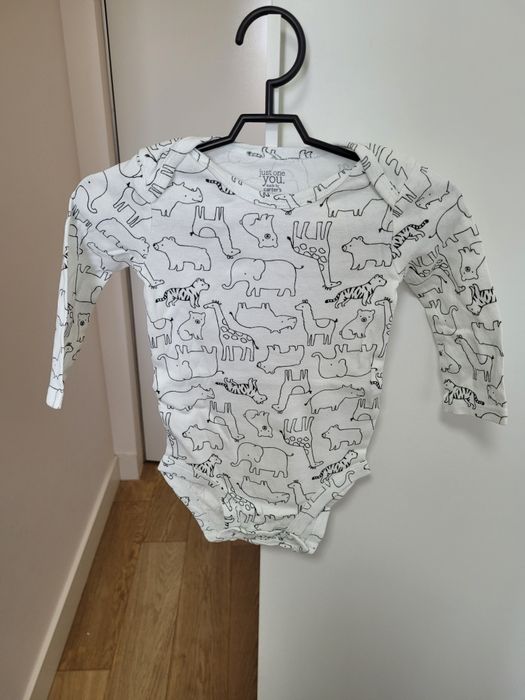 Carter's Białe Body z Długim Rękawem Wzór r. 74 9M