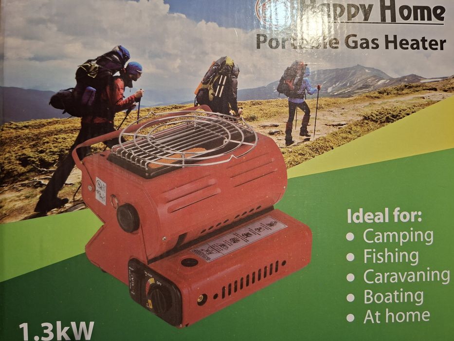 Портативний газовий обігрівач 2 в 1 з керамічним картриджем та можливі