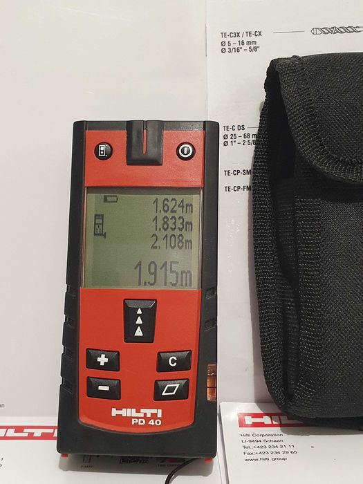 HILTI PD 40 dalmierz laserowy miarka miernik pd-e wurth leica Pomiar do 200m podświetlany ekran Super stan