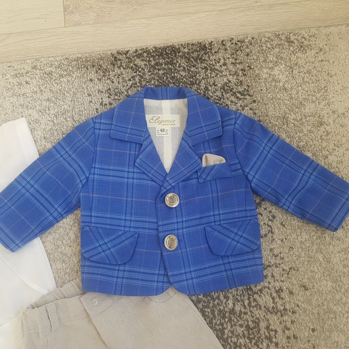 Ubranko/komplet/zestaw do chrztu dla chłopca r. 62