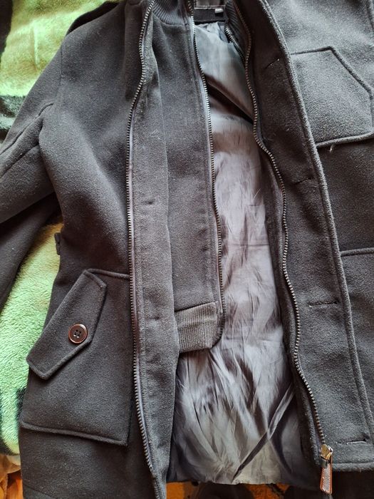 Płaszcz męski młodzieżowy l 176cm piękny dwa zamki