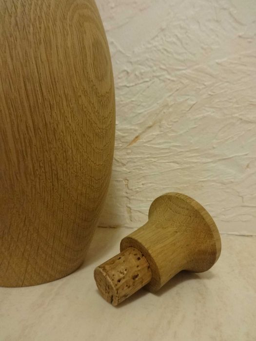 Butelka drewno hand made karafka stare naczynie vintage 37,5 cm