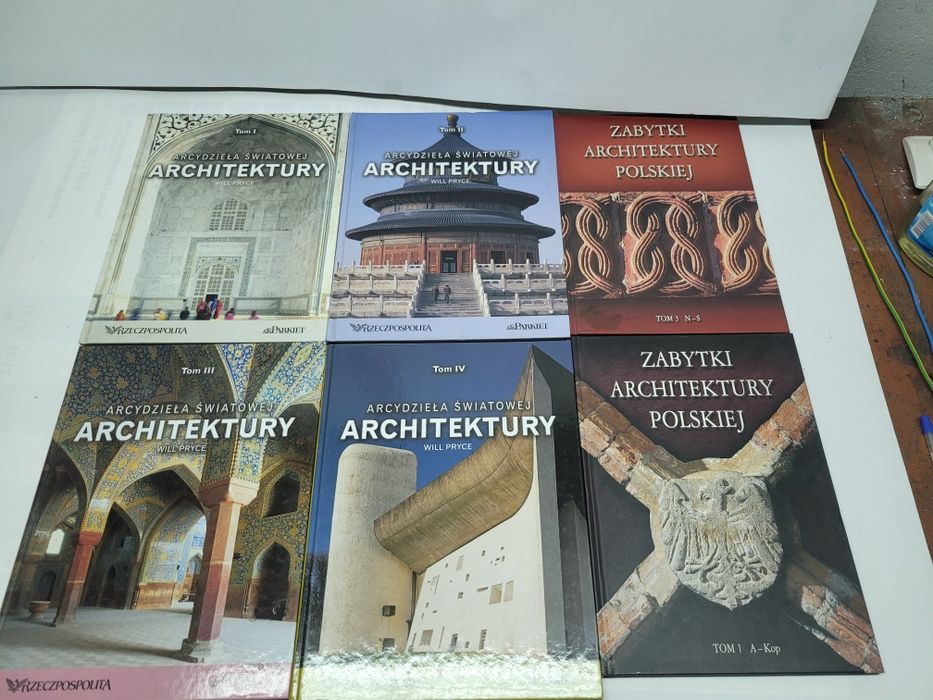 Arcydzieła światowej Architektury tom 1-4, +Zabytki  Architektury  Polskiej  tom 1,3