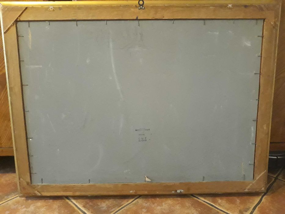 Stary obraz olejny Kurt Kottwitz pejzaż góry łąka krowy w ramie 86x116