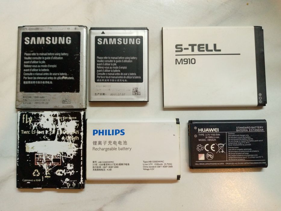Аккумуляторы на телефон Samsung Fly Philips S-TELL Huawei См. описание