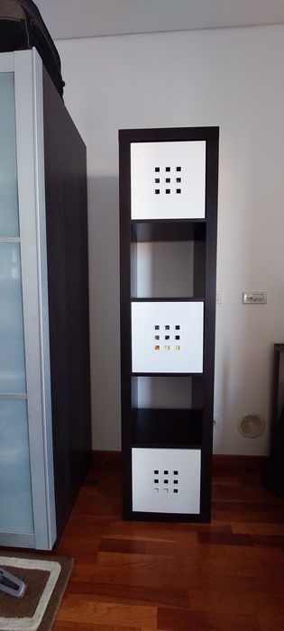 Estante KALLAX com 5 modulos arrumação (preto/castanho)