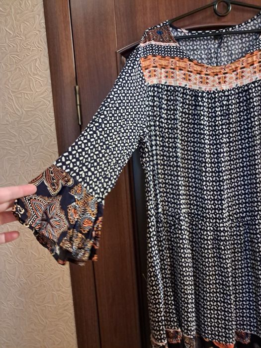 Платье туника большой размер лен