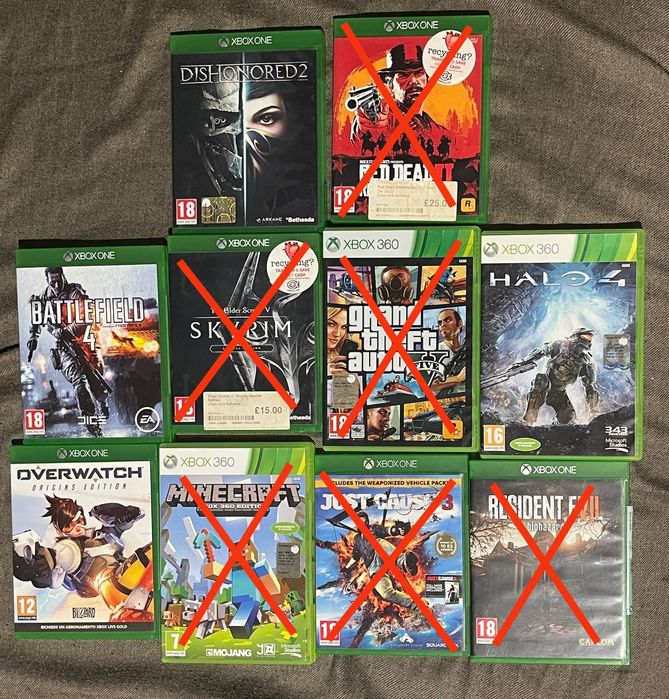 Игры для XBox One/XBox 360 на английском 6 штук сразу или поштучно