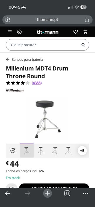 Bateria Eletronica Millenium Semi-Nova + acessorios