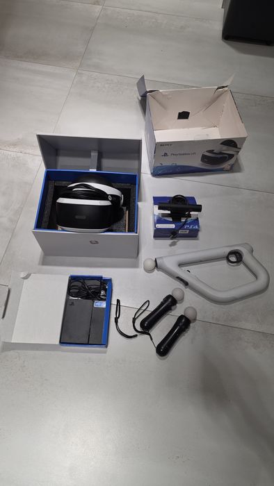 Playstation VR ps4 + kontolery + karabin VR + kierownica + GRY full zestaw