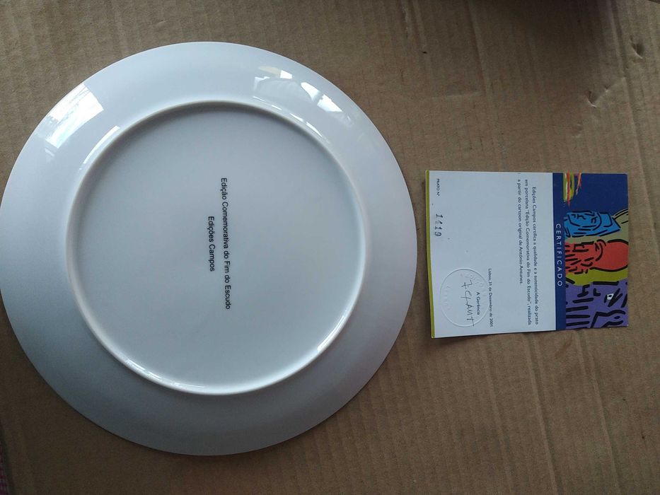 Prato Comemorativo do Fim do Escudo com Certificado