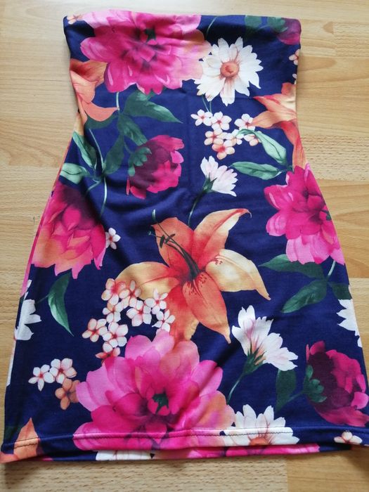 Mini sukienka damska tunika top kwiaty Asos S 36