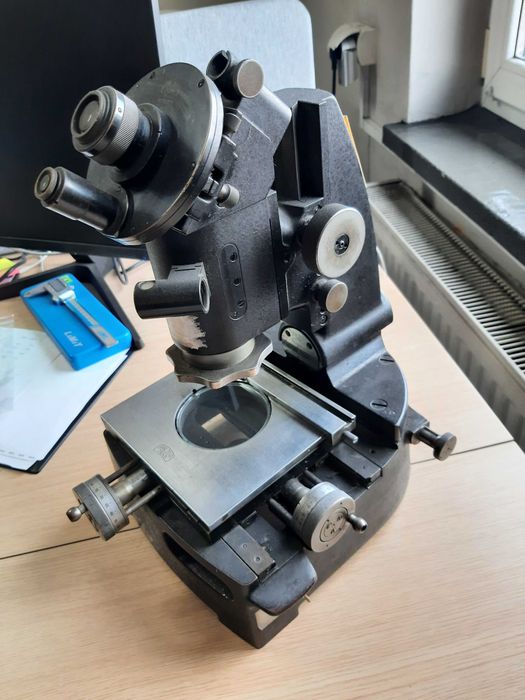 Mikroskop techniczny, pomiarowy, warsztatowy, antyk. Carl Zeiss