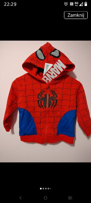 Bluza Spiderman czerwona 86 nowa odblask