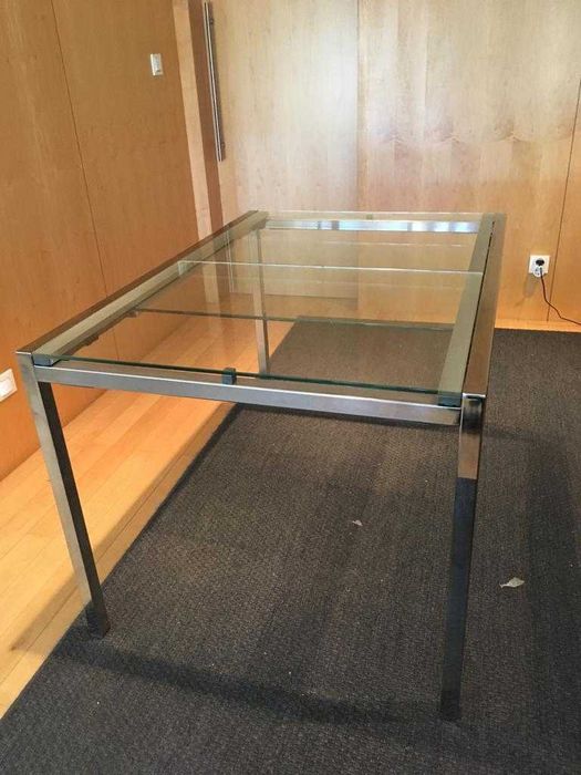 Mesa extensível  transparente cromada64550649671682120