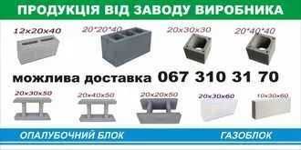 блоки незнімноі опалубки проливні та для колон газоблок