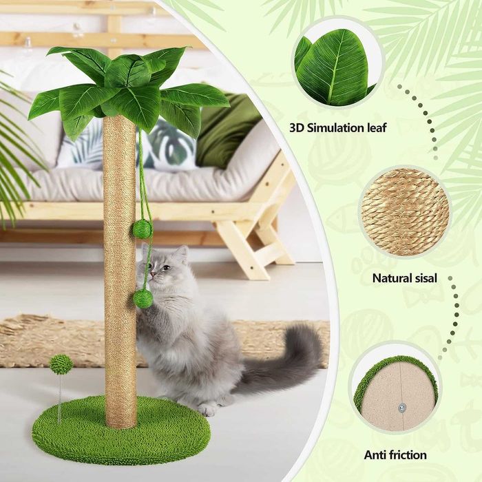 Poste arranhador para gatos em forma de planta 40 x 78 cm -NOVO SELADO