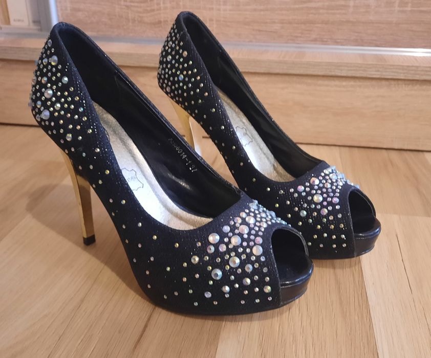 Buty szpilki diamenty brokat roz. 37