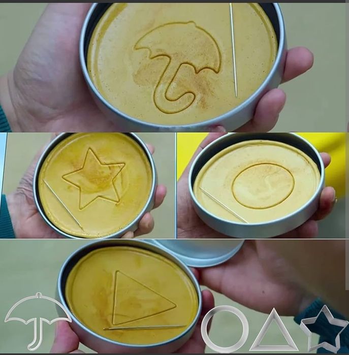 Caixas de aluminio Squid Game Dalgona