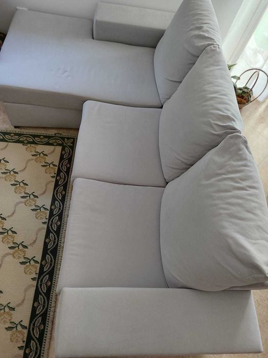 Sofá de 3 lugares com chaise longe reversível em óptimo estado