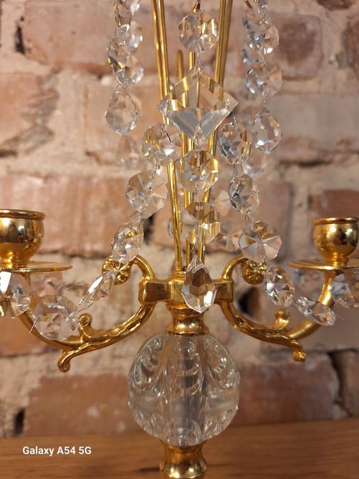 Dwuramienny świecznik vintage