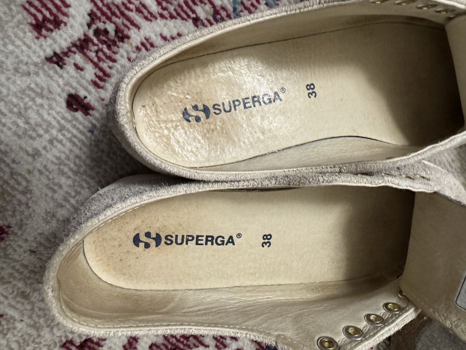 Сірі замшеві шкіряні кеди на платформі натуральна шкіра superga