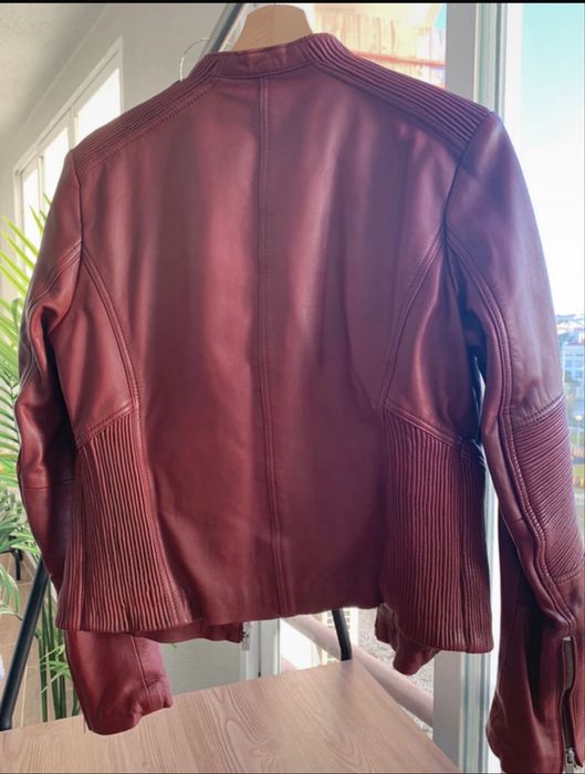 Casaco de pele vermelho Usual Way XL 100% couro genuino