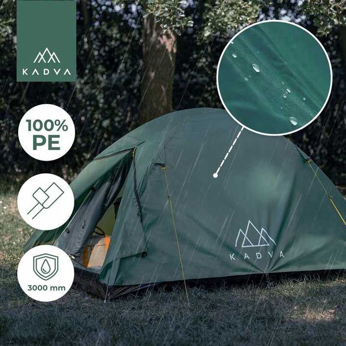 Lekki namiot kempingowy 2 osobowy KADVA turystyczny WODOODPORNY